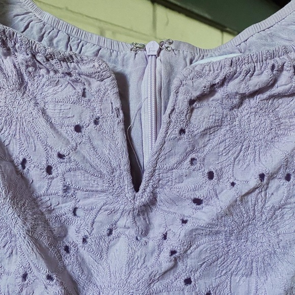 Purple Tobi Off-the-Shoulder Eyelet Sundress - Picture 2 of 5